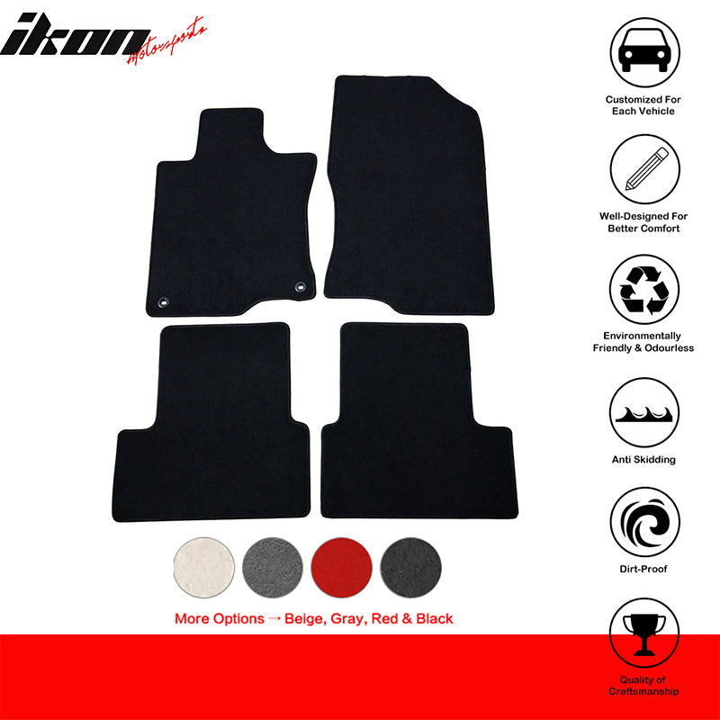 Car Floor Mat for 2009-2014 Acura TSX Black Carpet 4PC Nylon