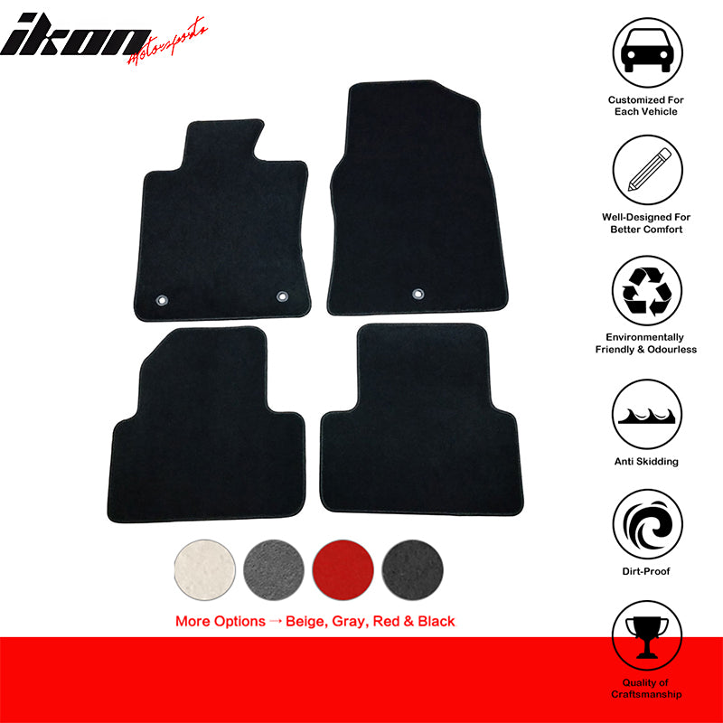 Car Floor Mat for 2009-2014 Acura TL Black Carpet 4PC Nylon