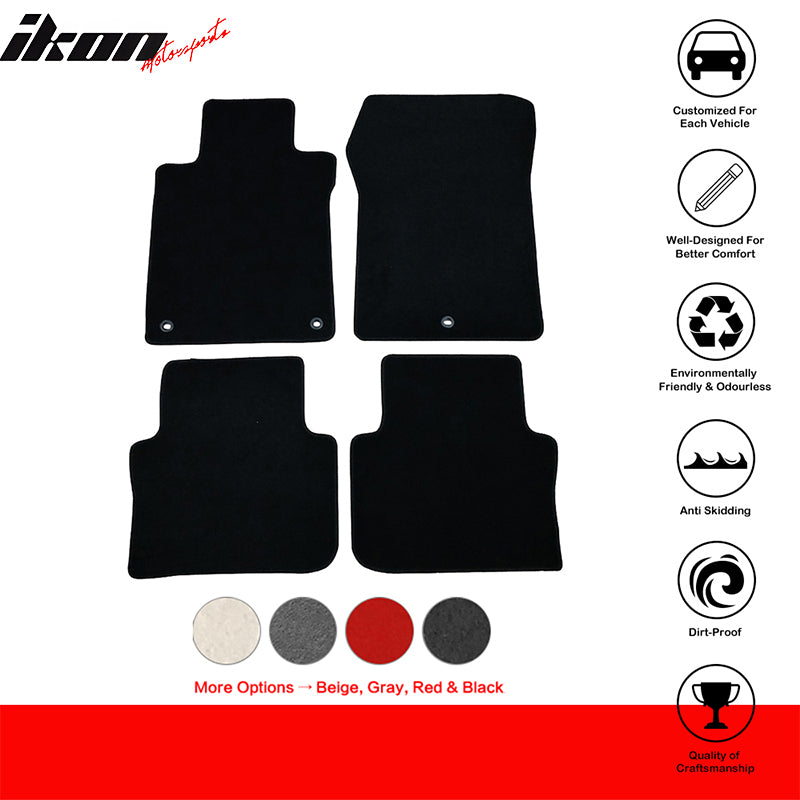 Car Floor Mat for 2015-2020 Acura TLX Black Carpet 4PC Nylon