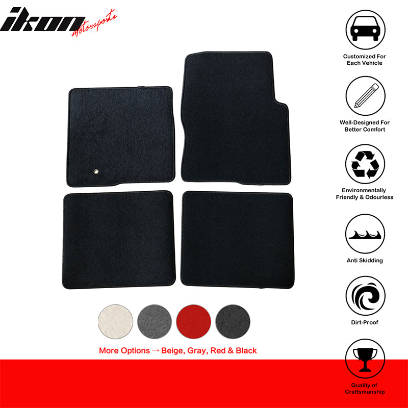 Car Floor Mat for 2009-2014 Ford F-150 Crew Cab Black Carpet 4PC Nylon