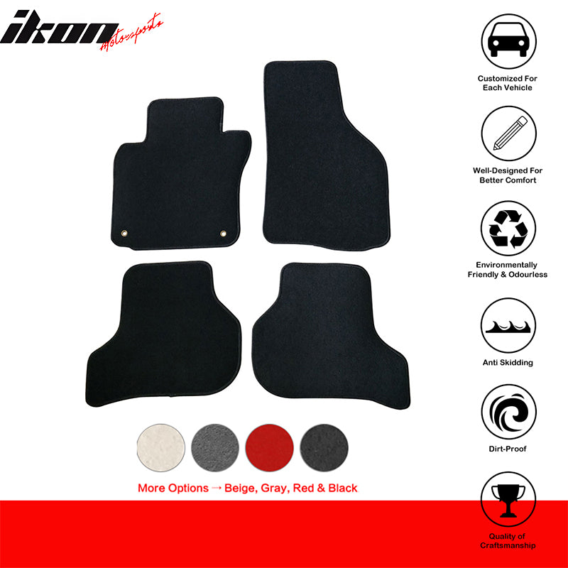 Car Floor Mat for 2010-14 Volkswagen MKIV Golf & GTI Black Carpet 4PC