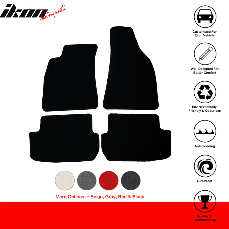 Car Floor Mat for 2002-2004 Audi A4 Black Carpet 4PC Nylon