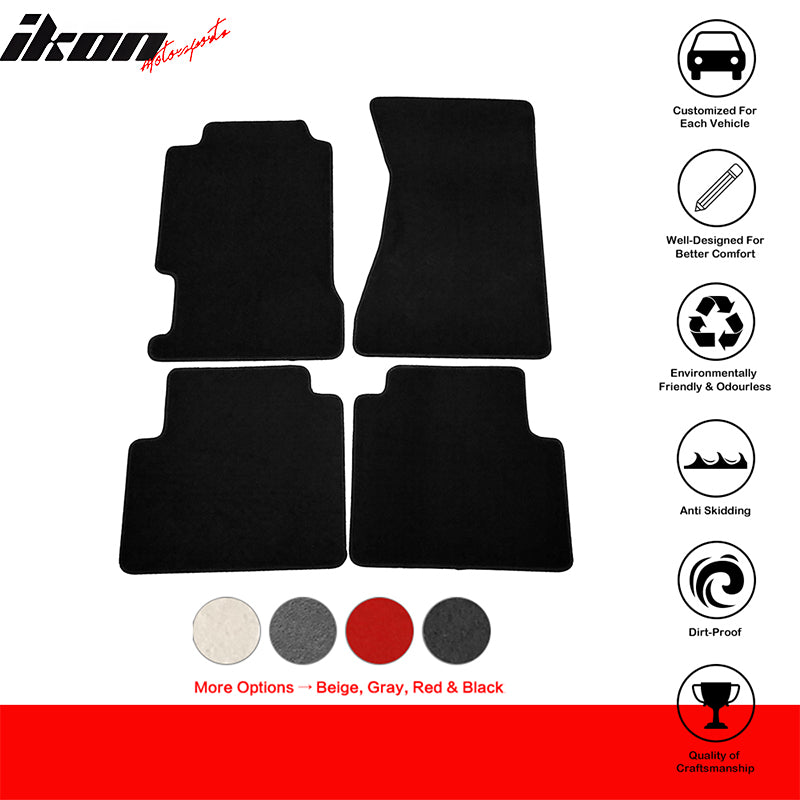 Car Floor Mat for 1996-1998 Acura TL Black Car Front Rear Nylon 4PC