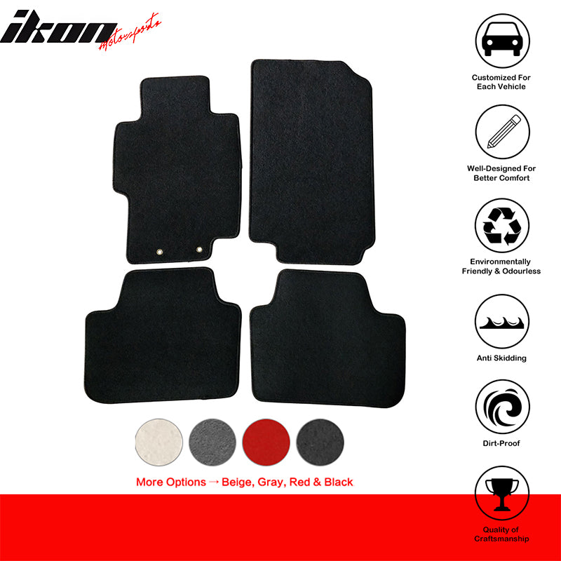 Floor Mats Compatible With 2004-2008 Acura TSX, Nylon Front Rear Flooring Protection Interior Carpets 4PC By IKON MOTORSPORTS, 2005 2006 2007