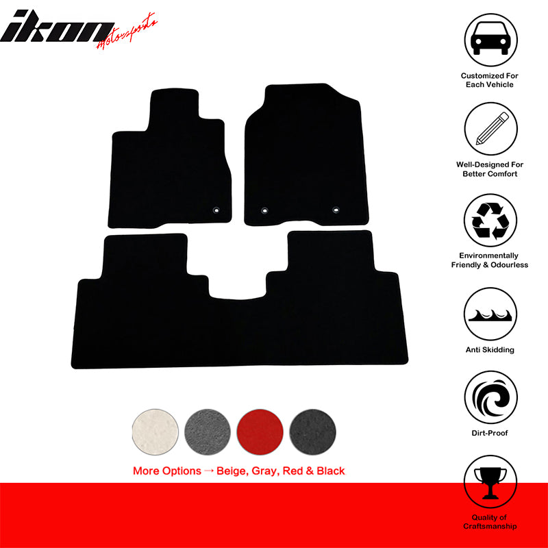 Car Floor Mat for 2013-2018 Acura RDX Black Car Front Rear  Nylon 3PCS