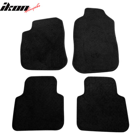 FloorMats Carpet Compatible With 2000-2002 Saturn LS-Series 4 Door Front Rear Black Nylon Mats 4 Pieces Set