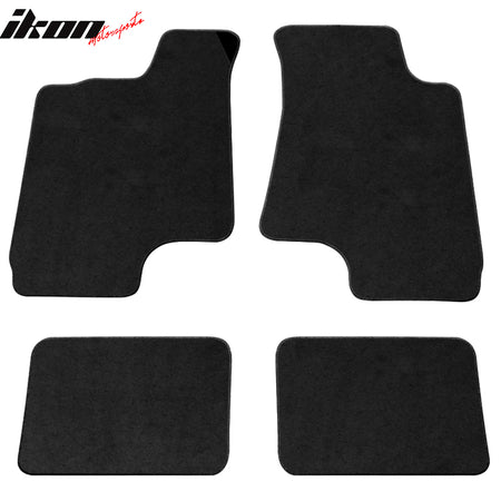 Floor Mats Carpet Compatible With 1998-2002 Saturn S-Series 5 Door Front Rear Black Nylon Mats 4 Pieces Set