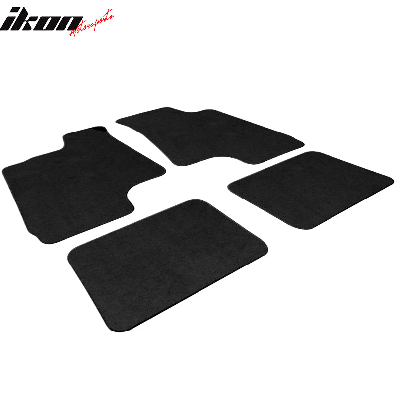 Fits 98-02 Saturn S-Series 4PCS Driver Passenger Floor Mats Carpet Black Nylon