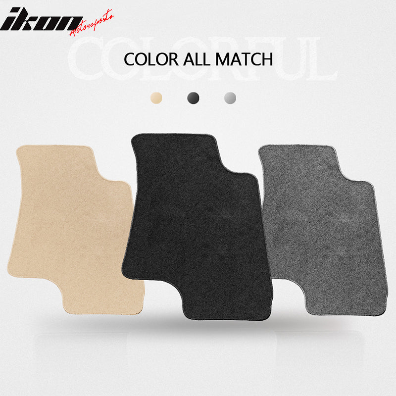 Fits 98-02 Saturn S-Series 4PCS Driver Passenger Floor Mats Carpet Black Nylon