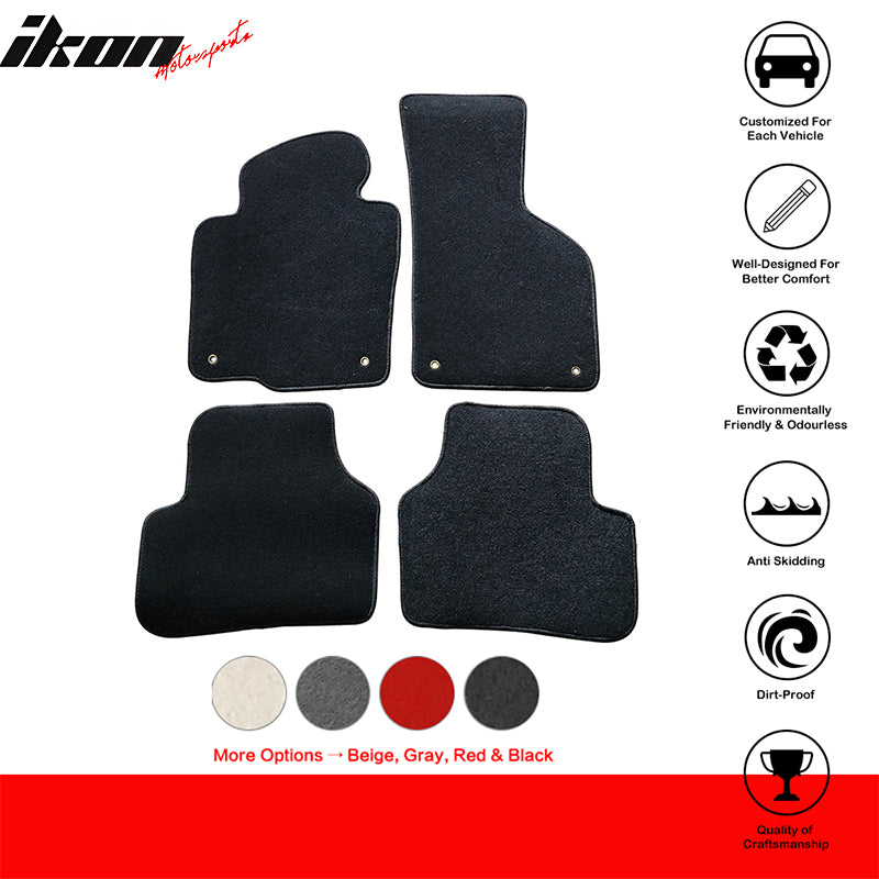 Car Floor Mat for 2009-2017 Volkswagen CC Black Front Rear  Nylon 4PCS