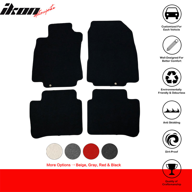 Car Floor Mat for 2007-2012 Nissan Versa Black Front Rear  Nylon 4 PCS