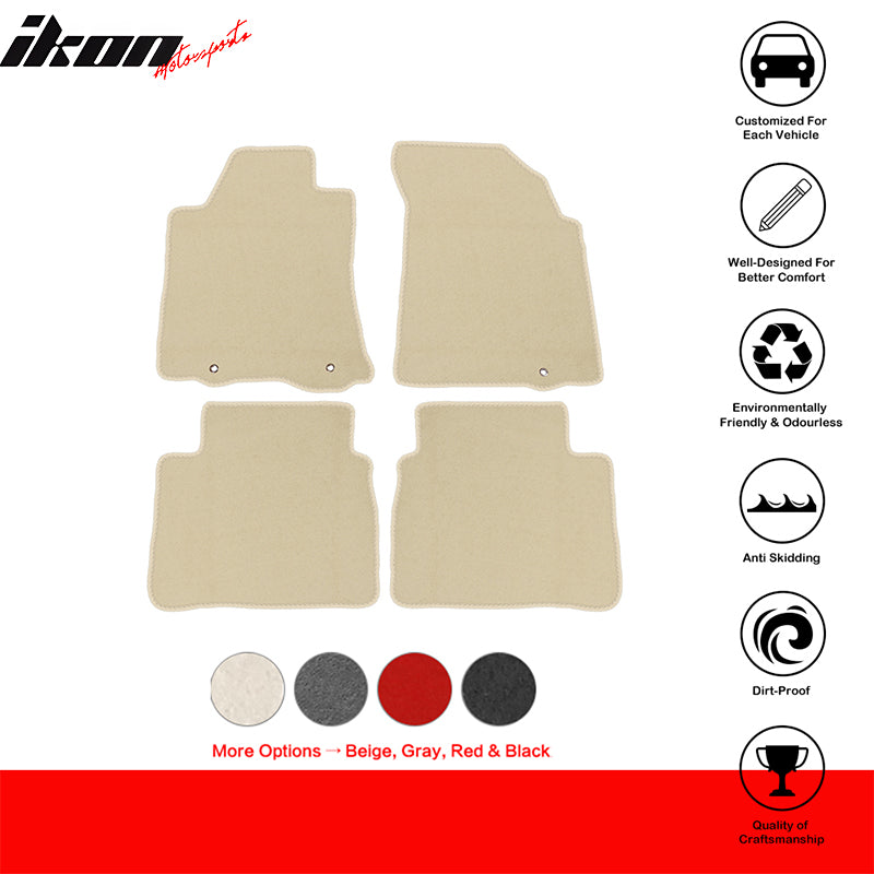 Floor Mats Compatible With 2013-2018 Nissan Altima, 4 PCS Nylon Front Carpets Flooring Protection Interior By IKON MOTORSPORTS, 2014 2015