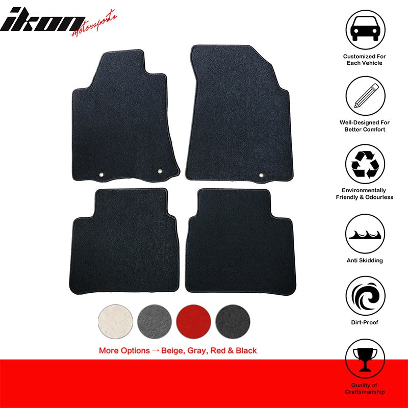 Floor Mats Compatible With 2013-2018 Nissan Altima, 4 PCS Nylon Front Carpets Flooring Protection Interior By IKON MOTORSPORTS, 2014 2015