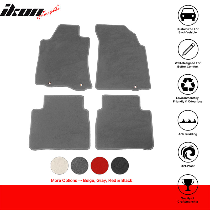 Floor Mats Compatible With 2013-2018 Nissan Altima, 4 PCS Nylon Front Carpets Flooring Protection Interior By IKON MOTORSPORTS, 2014 2015