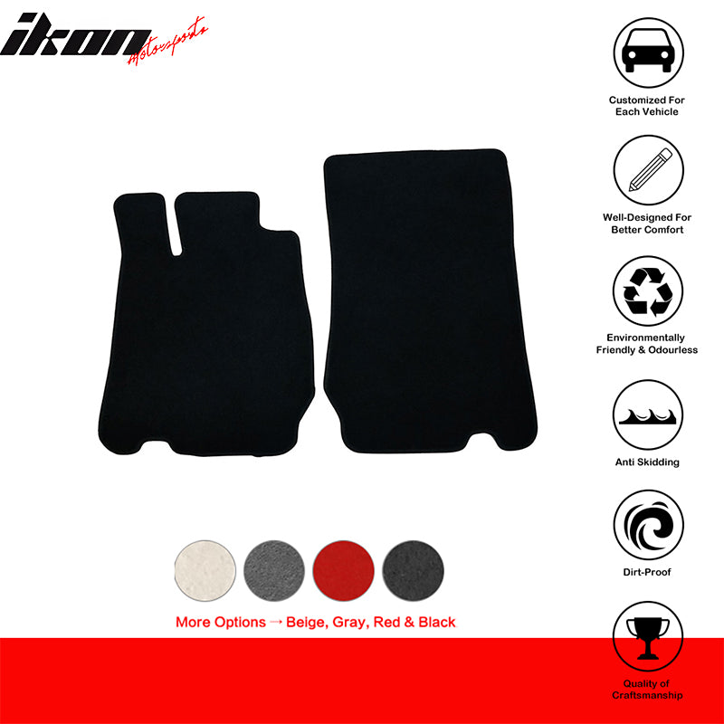 Car Floor Mat for 2003-2012 Mercedes SL Black Anti Slip  Nylon 2PCS