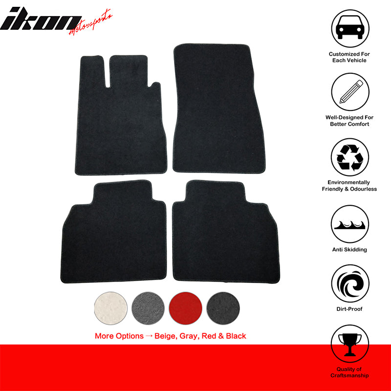 Car Floor Mat for 1998-2005 Mercedes S Class Black Nylon 4PCS