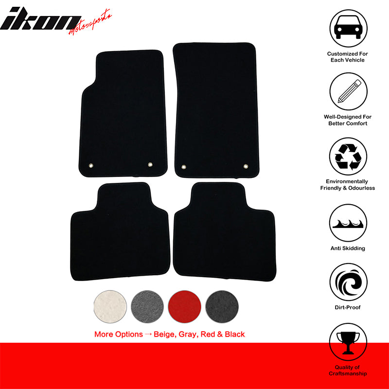 Car Floor Mat for 2008-2009 Pontiac G8 Black Front Rear  Nylon 4PC