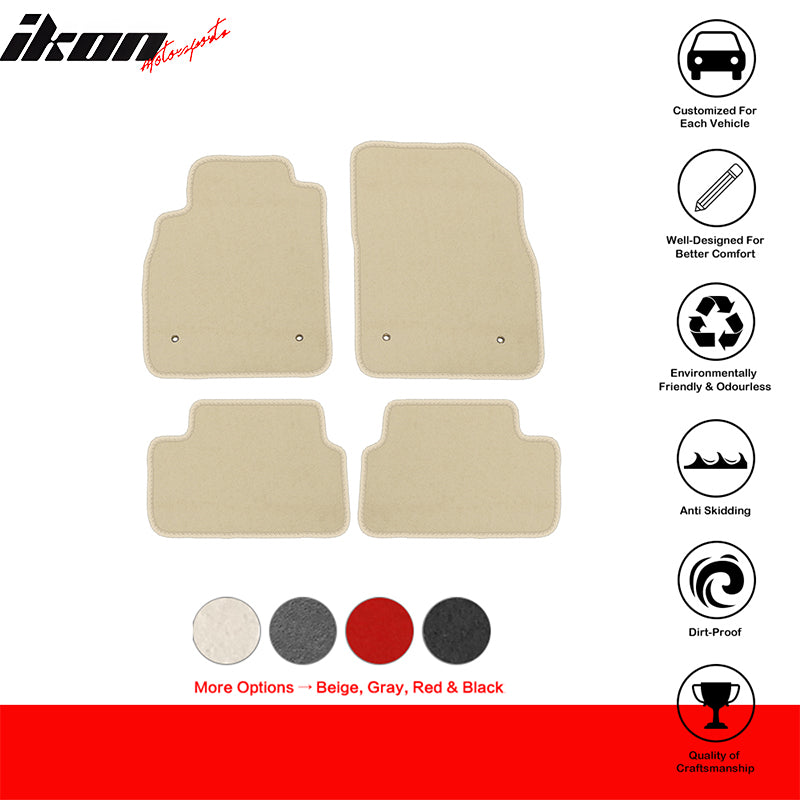 Floor Mats Compatible With 08-16 Chevrolet Cruze, Nylon Flooring Protection Interior Carpets by IKON MOTORSPORTS, 2009 2010 2011 2012 2013 2014 2015