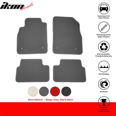 Floor Mats Compatible With 08-16 Chevrolet Cruze, Nylon Flooring Protection Interior Carpets by IKON MOTORSPORTS, 2009 2010 2011 2012 2013 2014 2015