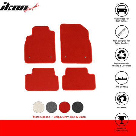 Floor Mats Compatible With 08-16 Chevrolet Cruze, Nylon Flooring Protection Interior Carpets by IKON MOTORSPORTS, 2009 2010 2011 2012 2013 2014 2015