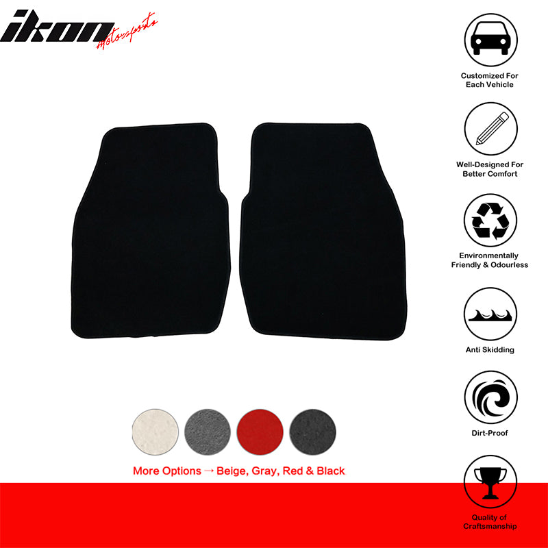 Car Floor Mat for 1997-2004 Dodge Dakota Black Carpets Nylon 2Pc