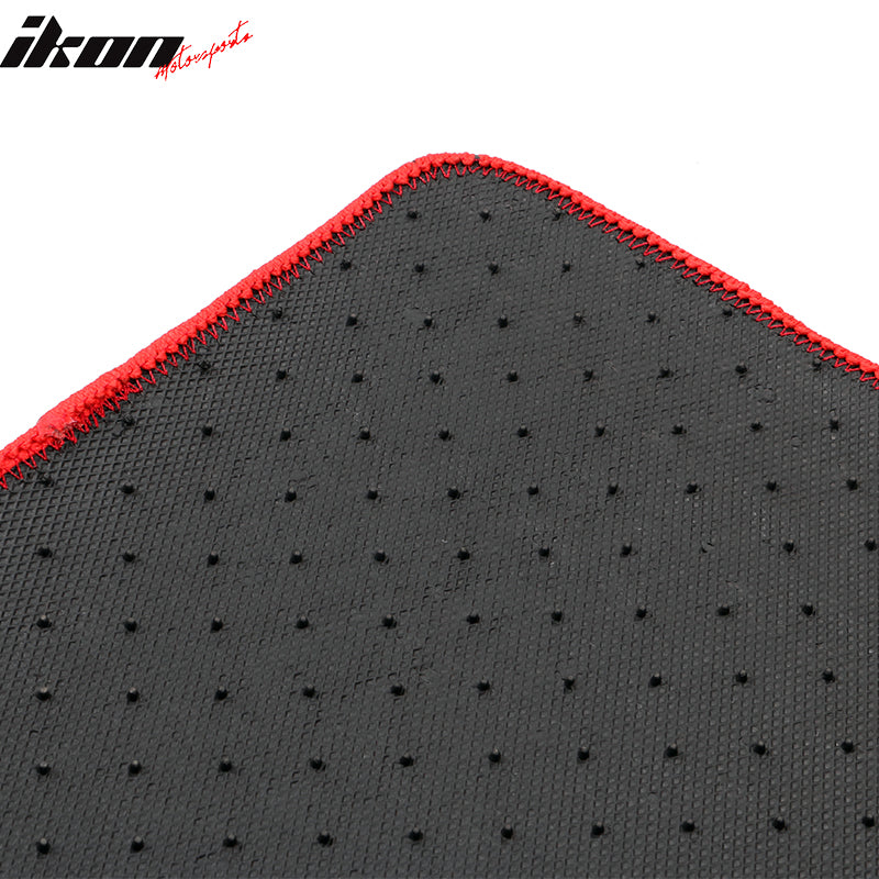 Fits 17-23 Tesla Model 3 Floor Mats Black Nylon Carpets Liner Guard w/ Red Edge