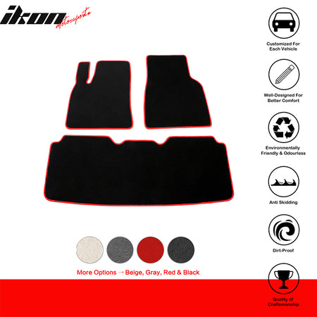 IKON MOTORSPRTS, Floor Mats Compatible With 2012-2019 Tesla Model S, Latex All Weather Car Front Rear Carpets Liner