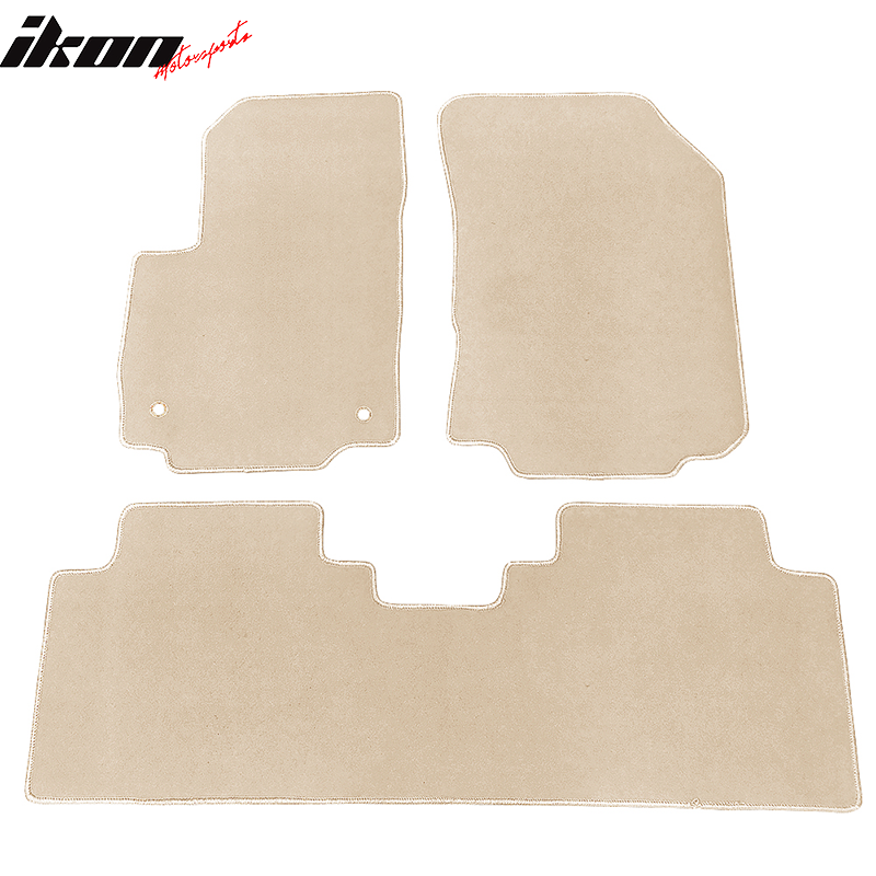 Fits 18-24 Chevy Equinox Floor Mats Carpet Front & Rear 3PC Set Beige Nylon