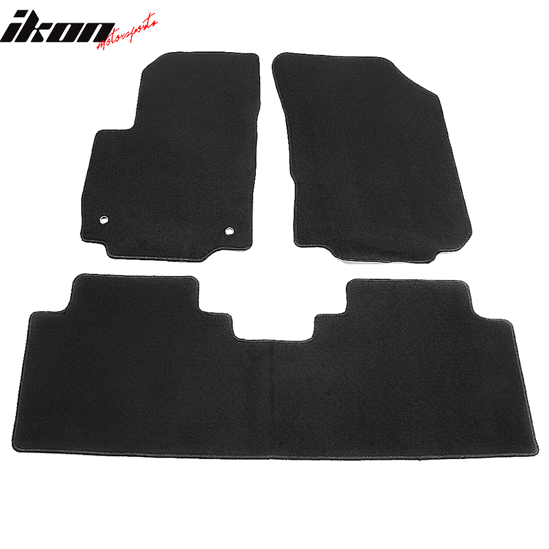 IKON MOTORSPORTS, Floor Mat Compatible With 18-20 Chevy Equinox, All Seasons Weather Interior Mats Carpet 3PC Set Polyester, 2019