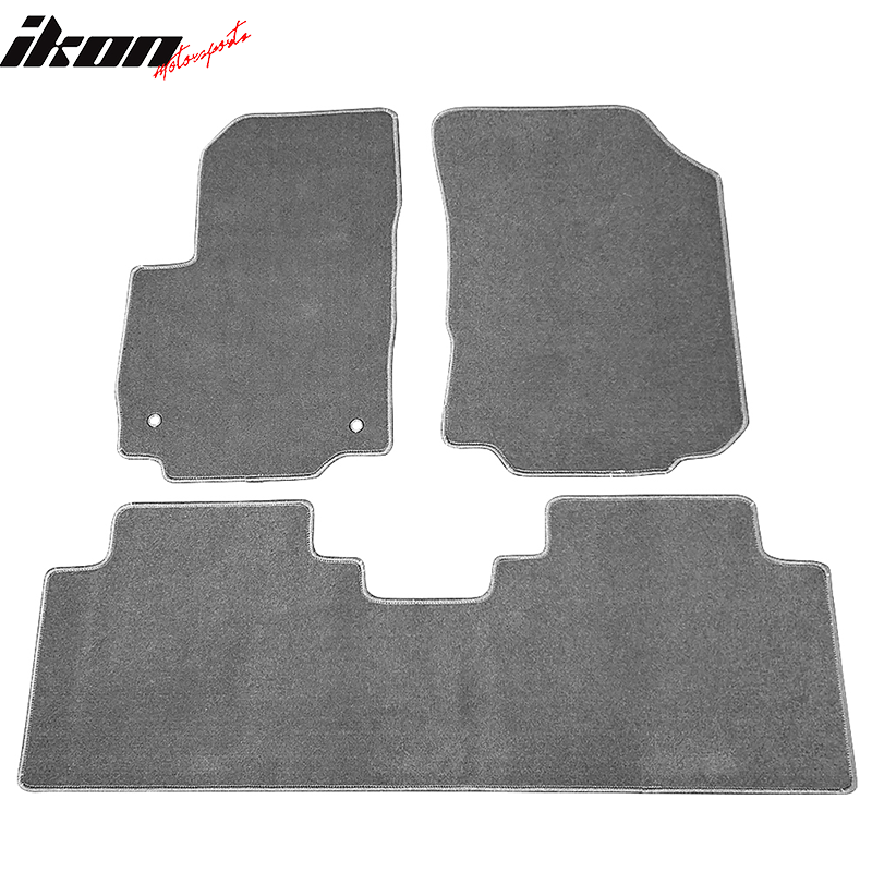 IKON MOTORSPORTS, Floor Mat Compatible With 18-20 Chevy Equinox, All Seasons Weather Interior Mats Carpet 3PC Set Polyester, 2019