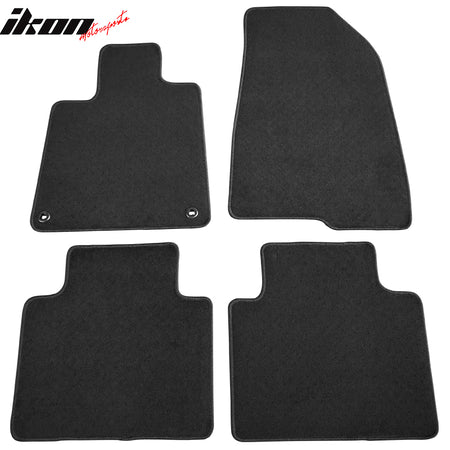 IKON MOTORSPORTS, Floor Mats Compatible With 2018-2022 Honda Accord, Nylon Carpet Front & Rear 4PC Set, 2019 2020