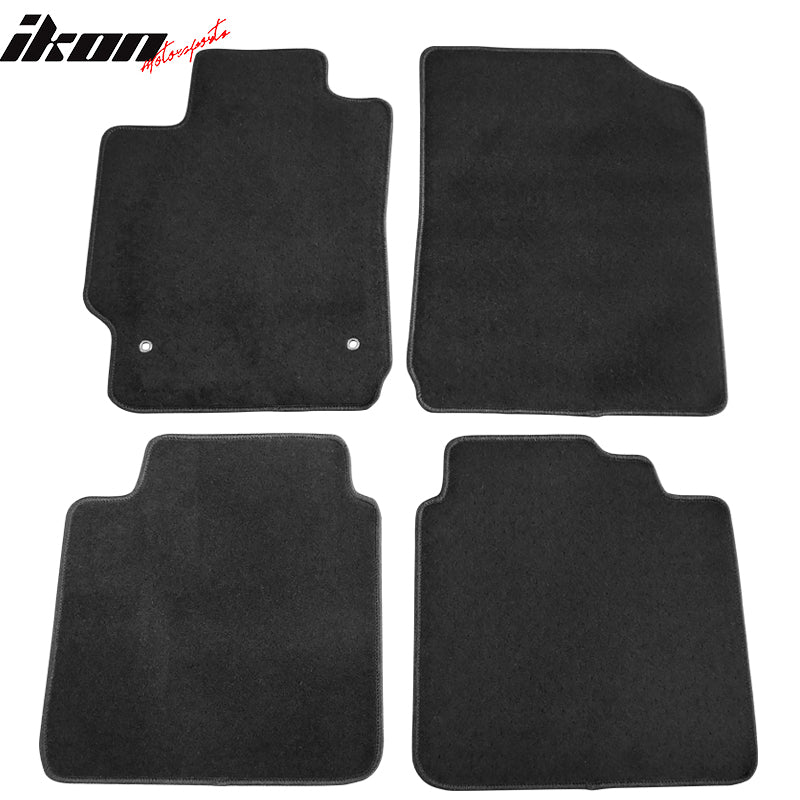 IKON MOTORSPORTS, Floor Mats Compatible With 2007-2011 Toyota Camry, Nylon Carpet Front & Rear 4PC Set, 2008 2009 2010