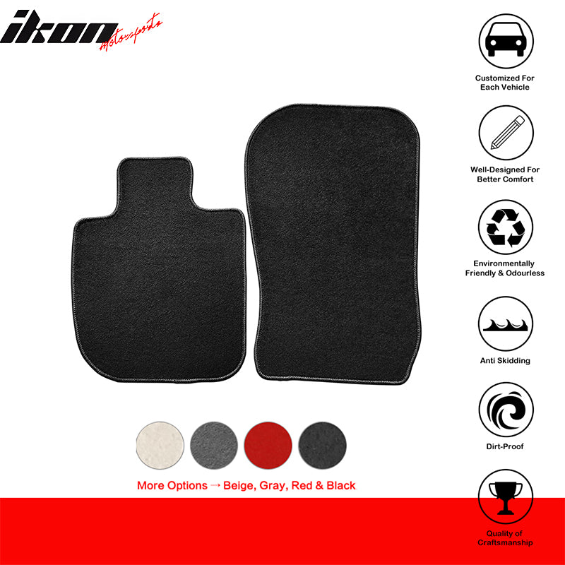 IKON MOTORSPORTS, Floor Mat Compatible With 2020-2023 Toyota Supra, All Seasons Weather Interior Nylon Mats Carpet 2PC Set