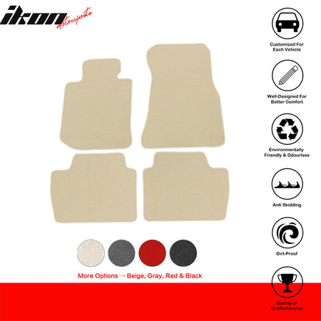 IKON MOTORSPORTS, Floor Mats Compatible With BMW G22 4 Series, 2021-2023 Nylon Car Auto Front Rear Carpets Liner 4PC