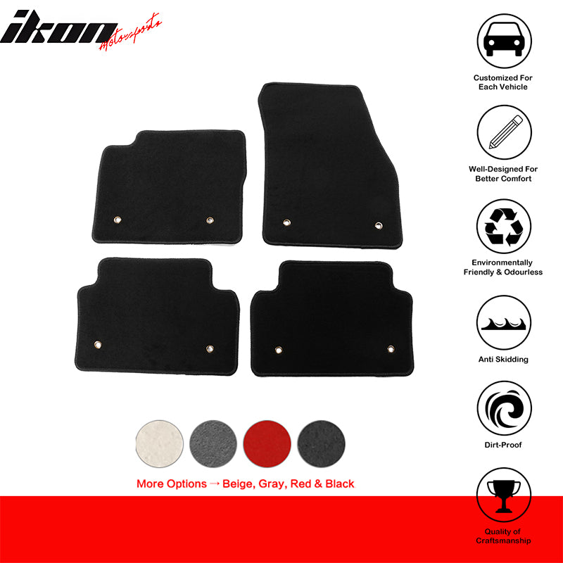 IKON MOTORSPORTS, Floor Mats Compatible With 2018-2021 Jaguar E-Pace, Nylon Car Auto Front Rear Carpets Liner 4PC