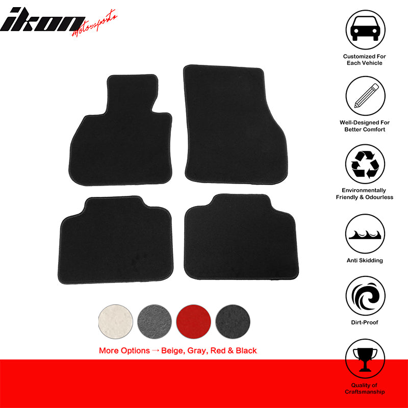 IKON MOTORSPORTS, Floor Mats Compatible With 2017-2023 Mini Cooper Countryman, Nylon Car Auto Front Rear Carpets Liner 4PC