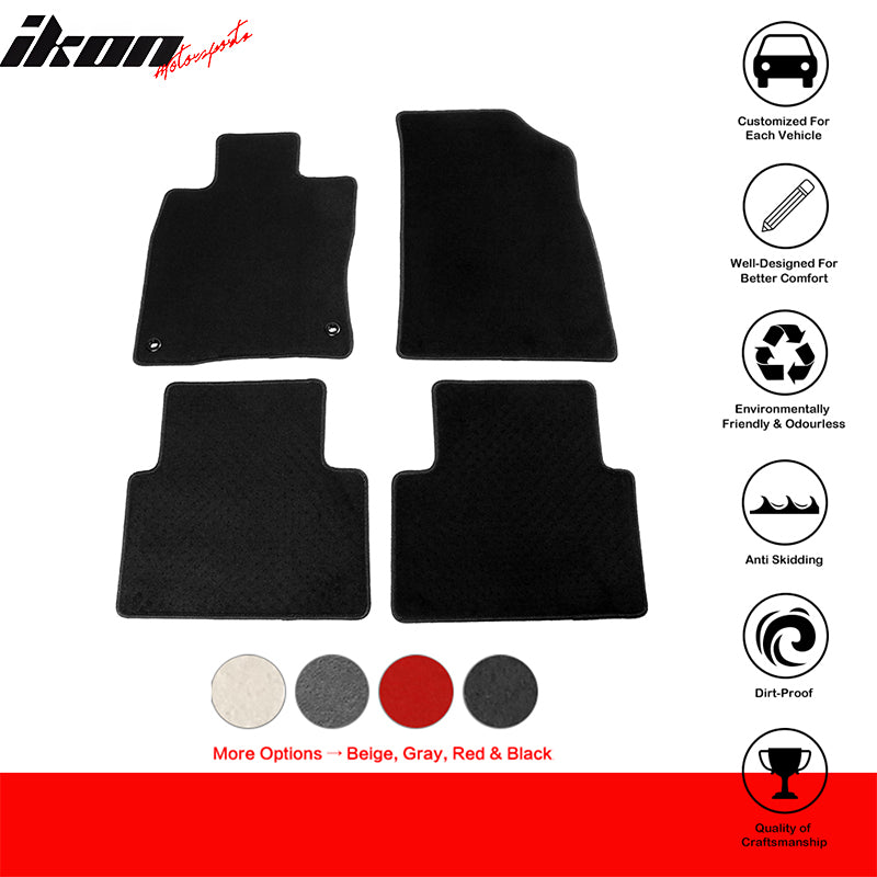 IKON MOTORSPORTS, Floor Mats Compatible With 2019-2022 Honda Insight, Nylon Car Auto Front Rear Carpets Liner 4PC