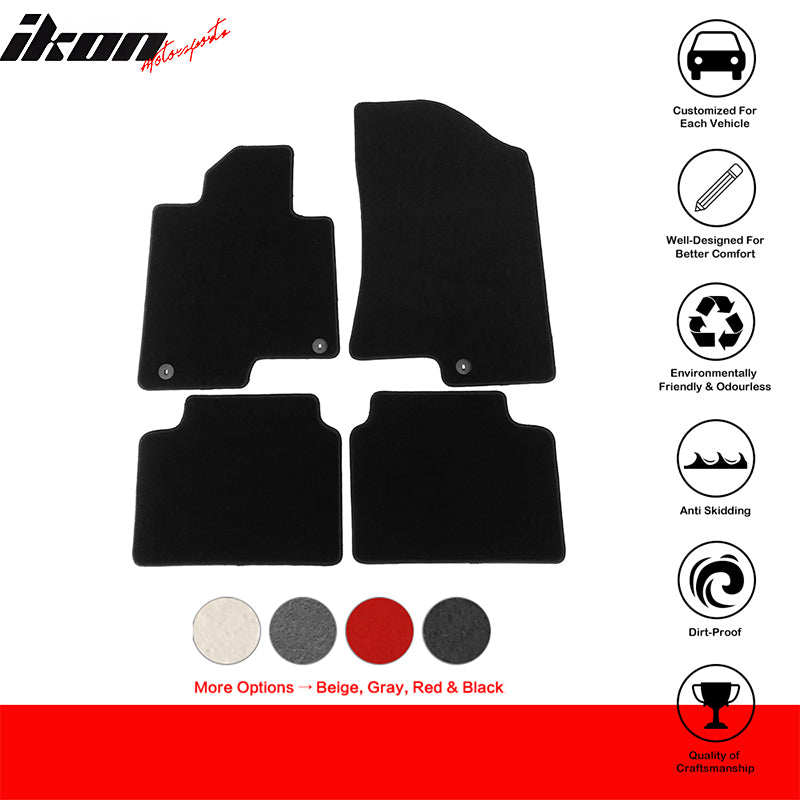 IKON MOTORSPORTS, Floor Mats Compatible With 2021-2023 Kia K5, Nylon Car Auto Front Rear Carpets Liner 4PC