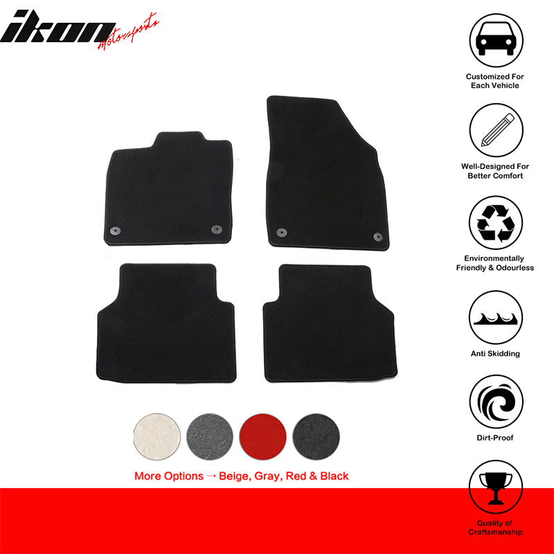 IKON MOTORSPORTS, Floor Mats Compatible With 2021-2024 Volkswagen ID.4 4DR, Nylon Carpets Replacement 4PCS