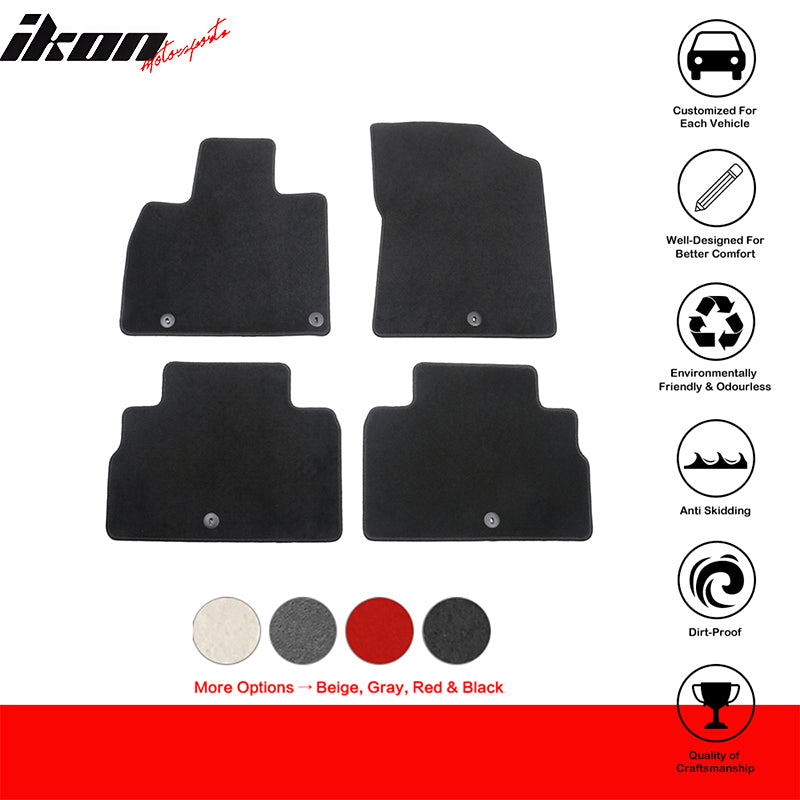 IKON MOTORSPORTS, Floor Mats Compatible With 2020-2024 Kia Telluride 4DR, Nylon Anti-slip Carpets Replacement 4PCS