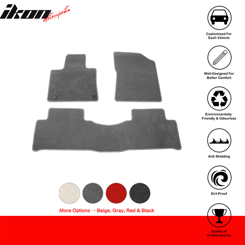 Fits 21-25 Kia Sorento 4-Door Front & Rear Floor Mats Carpet Nylon 3PCS