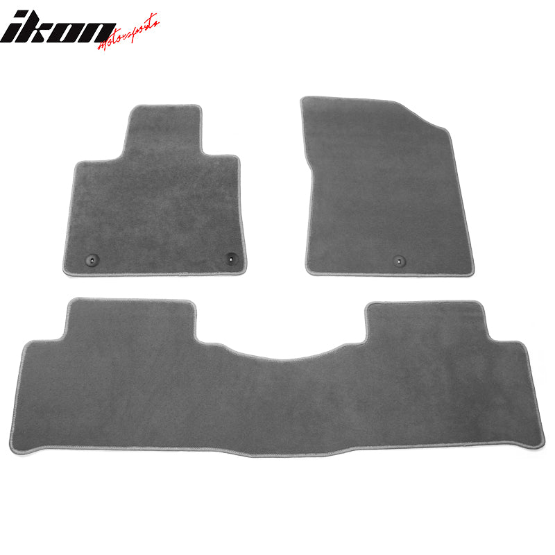 Fits 21-25 Kia Sorento 4-Door Front & Rear Floor Mats Carpet Nylon 3PCS