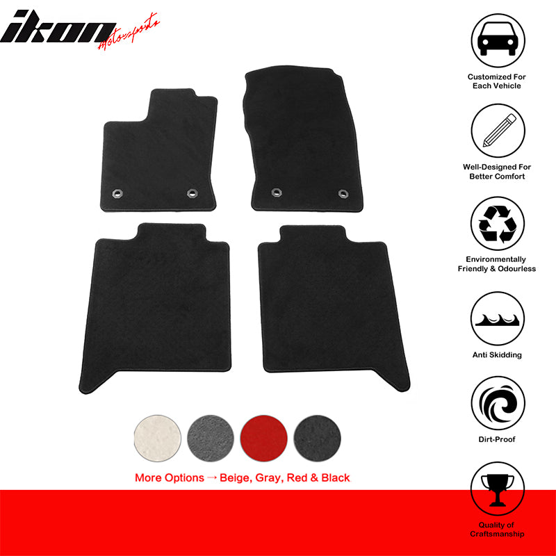 IKON MOTORSPORTS, Floor Mats Compatible With 2022-2024 Toyota Tundra Crewmax 4DR, Nylon Anti-slip Carpets Replacement 4PCS