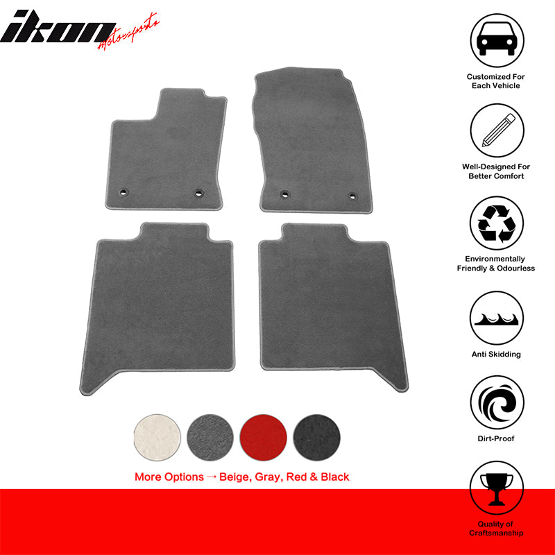 Fits 22-24 Toyota Tundra Crewmax Anti-Slip Floor Mats Carpet Nylon 4PCS