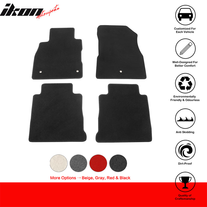 IKON MOTORSPORTS, Floor Mats Compatible With 2018-2023 Nissan Kicks, Nylon Front & Rear Row Car Foot Liners Carpet 4PCS Full Set, 2019 2020 2021 2022