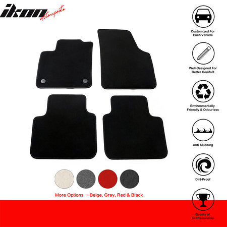 IKON MOTORSPORTS, Floor Mats Compatible With 2018-2023 Volkswagen Atlas, Nylon 1st 2nd Row Car Foot Liners Carpet 4PCS Full Set, 2019 2020 2021 2022