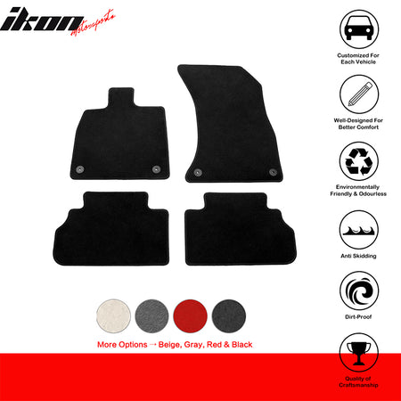 IKON MOTORSPORTS, Floor Mats Compatible With 2018-2023 Audi Q5, Nylon Front & Back Row Car Foot Liners Carpet 4PCS Full Set, 2019 2020 2021 2022