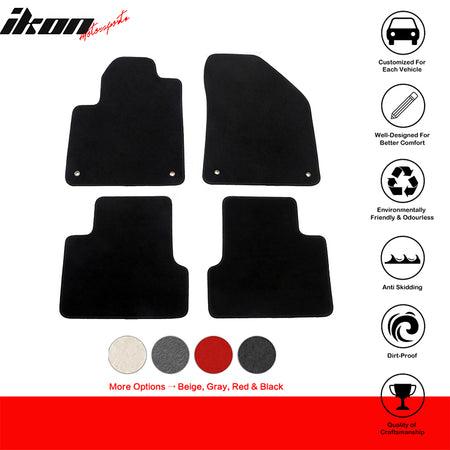 IKON MOTORSPORTS, Nylon Car Floor Mats Compatible with 2014-2023 Jeep Cherokee 4DR, OE Style Full Set