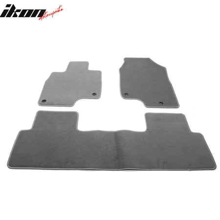 Fits 19-24 Acura RDX Anti-Slip Front Rear Floor Mats Carpet Nylon 3PCS - Gray