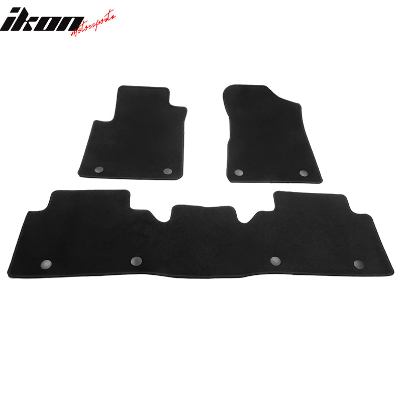 Fits 17-23 Nissan Armada QX80 Anti-Slip Front Rear Floor Mats Nylon 3PCS - Black